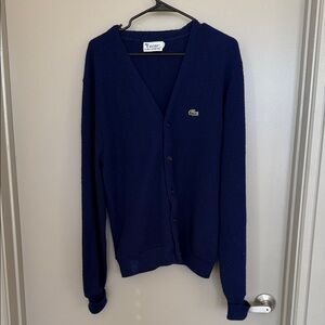 RARE Lacoste Men's Deep Blue Cardigan